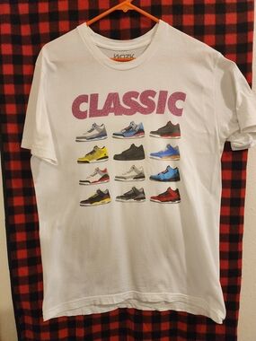 Classic Men’s Graphic T-Shirt - White with Jordan 3's Through Out The Years